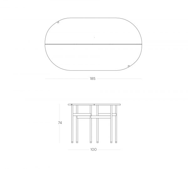 Mesa de comedor ovalada - CACAO